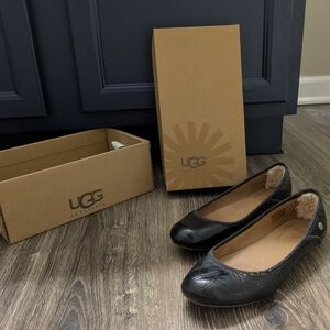 UGG Black Leather Flats